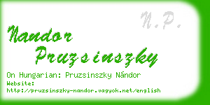 nandor pruzsinszky business card